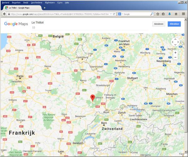 Map of Europe with Le Thillot (show larger)